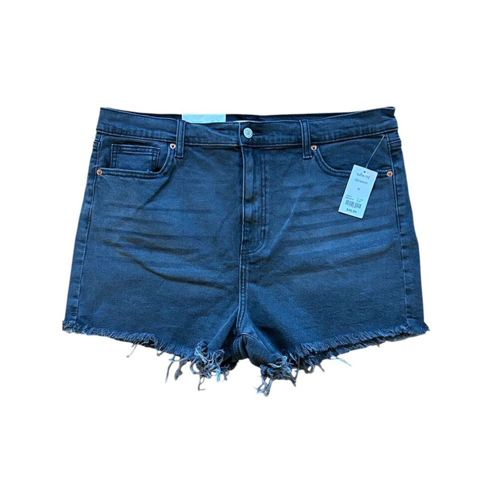 NEW Willow & Root Black The Mom Fit Jean Shorts